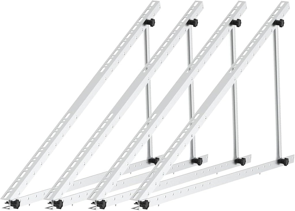 Balcony Power Plant Aluminum Mount for 100W-600W Solar Panels, 118 cm, 2 sets, Adjustable Tilt Angle from 0° to 90° solar panel mount PV flat roof PV module roof mounts solar modules