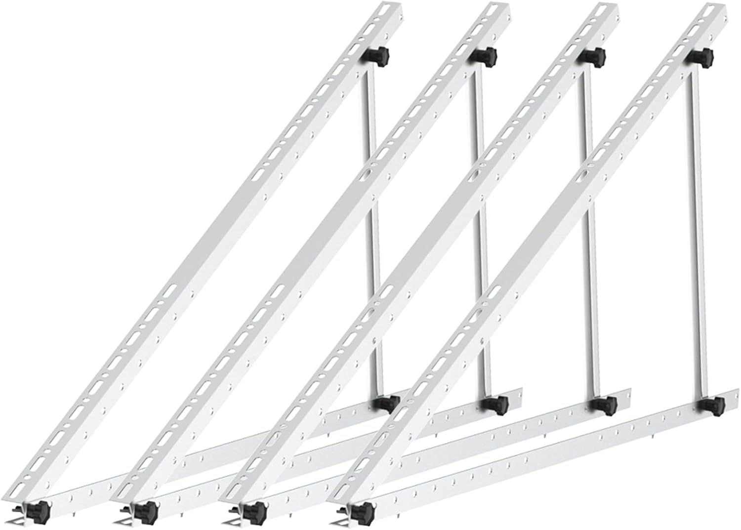 Balcony Power Plant Aluminum Mount for 100W-600W Solar Panels, 118 cm, 2 sets, Adjustable Tilt Angle from 0° to 90° solar panel mount PV flat roof PV module roof mounts solar modules