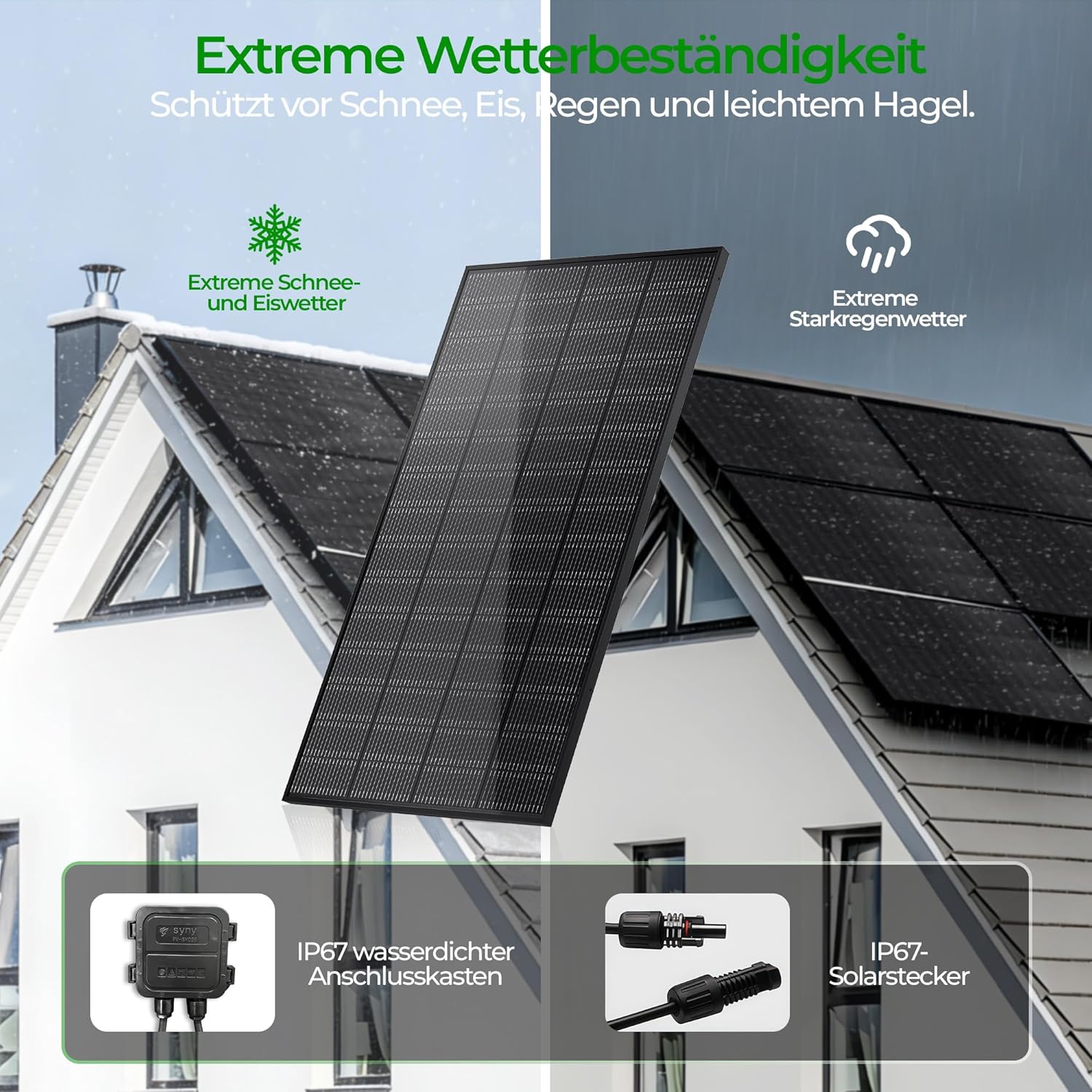 Monokristallines solarpanel flexibel 200W,18V solarmodul mit ETFE schwarzes Rahmen Version (Full Black), 200 watt solarpanel ideal für Wohnmobil, Balkonanlage, Gartenhäuse, Boot