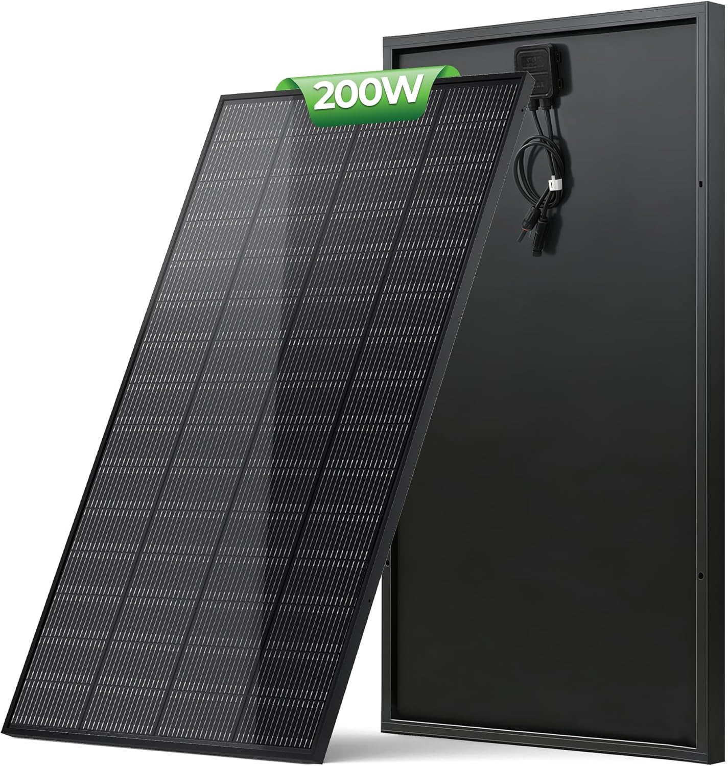 Monokristallines solarpanel flexibel 200W,18V solarmodul mit ETFE schwarzes Rahmen Version (Full Black), 200 watt solarpanel ideal für Wohnmobil, Balkonanlage, Gartenhäuse, Boot
